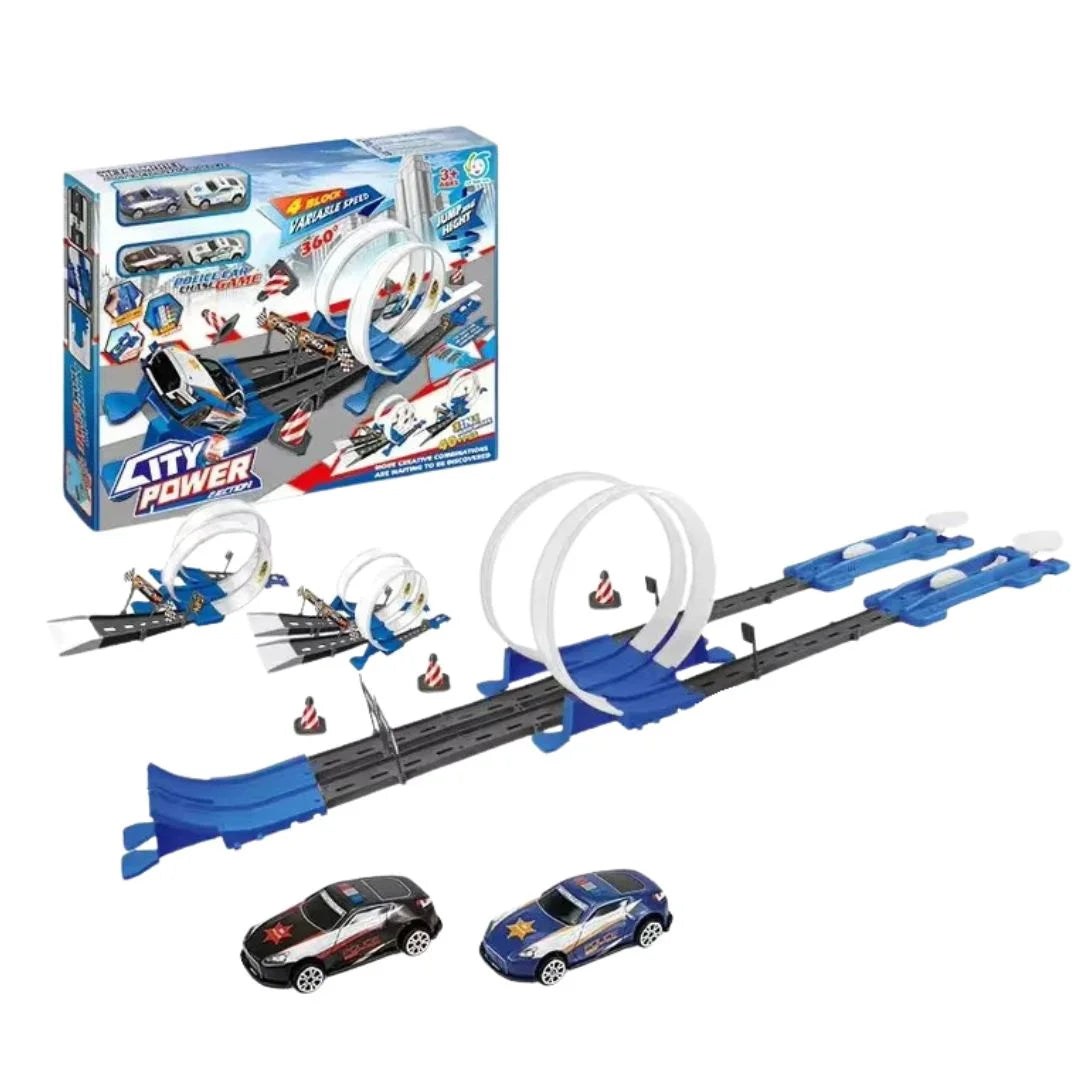 LoopRush™ - Zweibahniges, schwerkraftbetriebenes Rennset