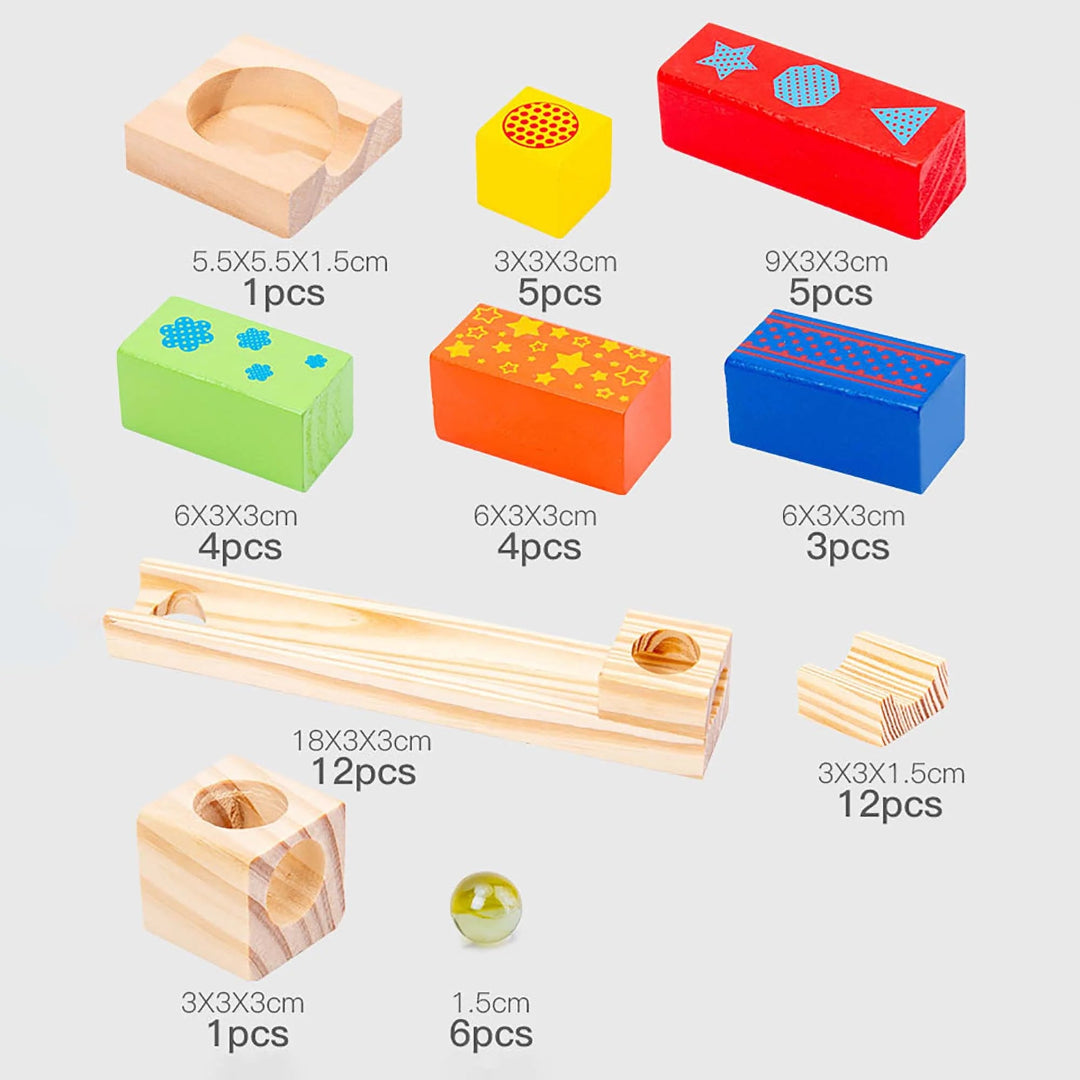 BuildBrilliant - Holz-Marmelbahn