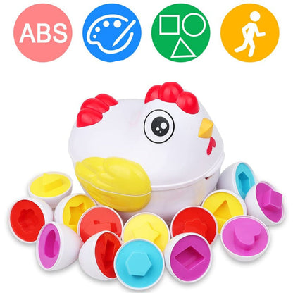 HatchHue – Farben- & Formen Eier Puzzle Spiel | Sortier- & Zuordnungsspielzeug für Kinder ab 4 Jahren