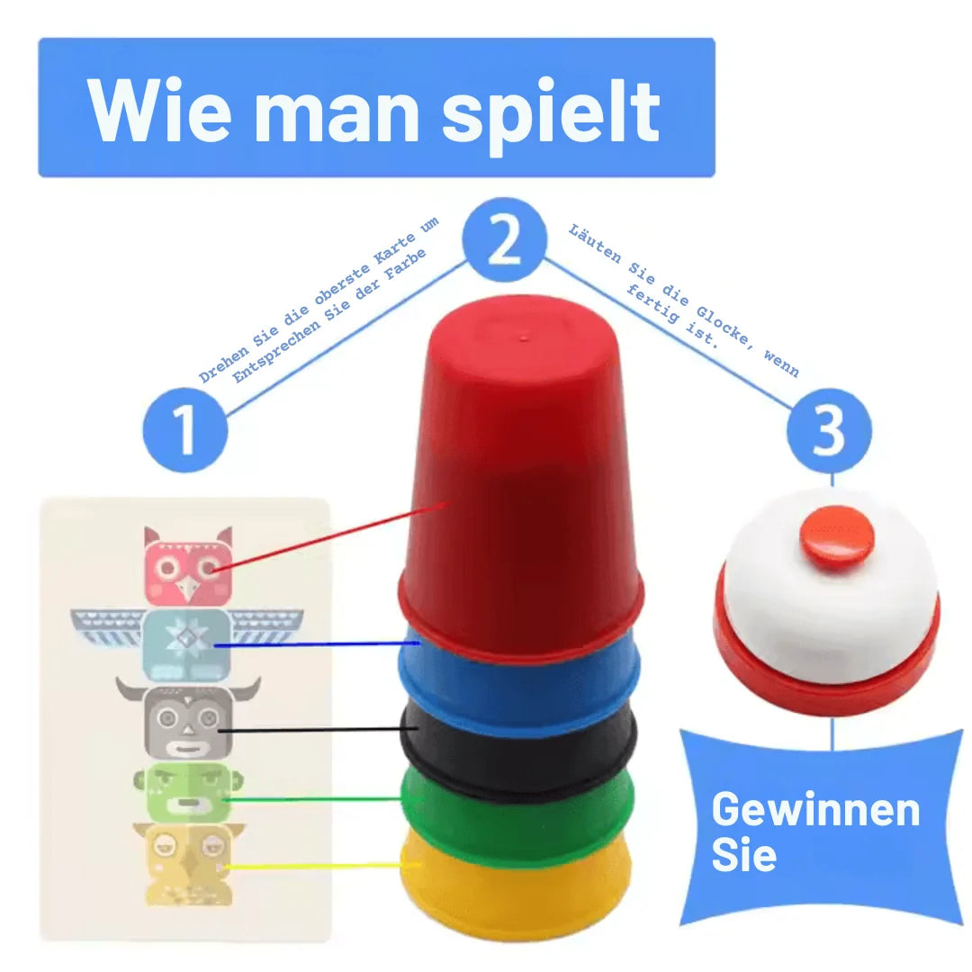 StackMaster™ – Speed Stacking Spiel für Kinder ab 6+ – Fördert Hand-Augen-Koordination