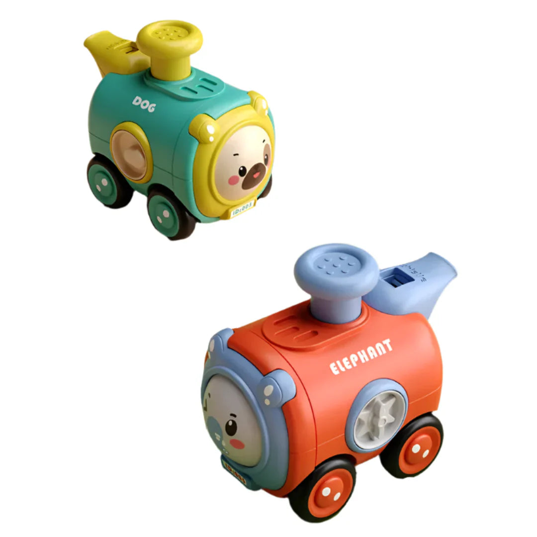 WhimsyWheels™ - Interaktives Tier-Zug-Spielzeug für Kinder ab 2 Jahren - Pfeifen, Wechseln & Erforschen