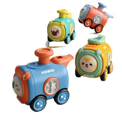 WhimsyWheels™ - Interaktives Tier-Zug-Spielzeug für Kinder ab 2 Jahren - Pfeifen, Wechseln & Erforschen