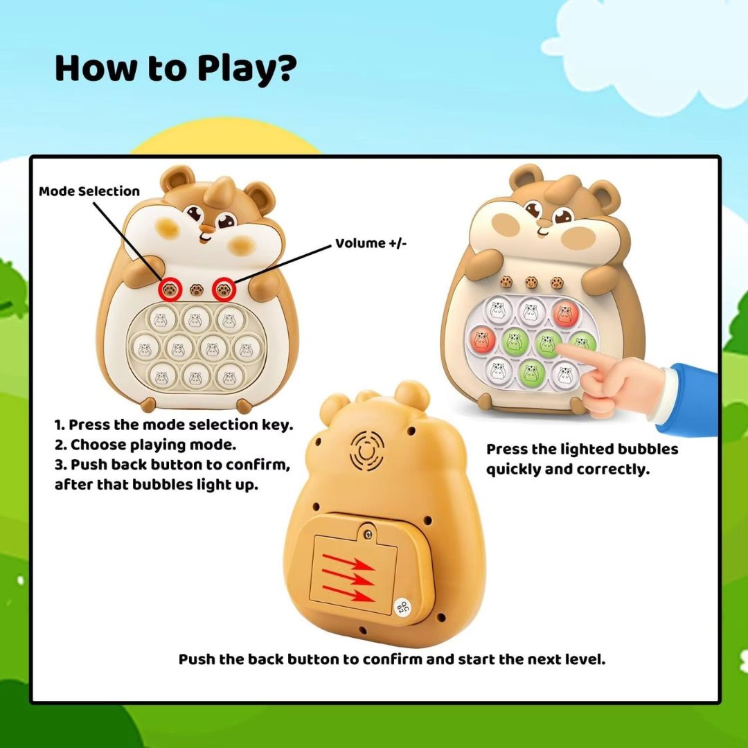 PopDash Schnelles Blasen-Reflexspiel für Kinder – Hand-Augen-Koordination Spielzeug – Ab 5 Jahren